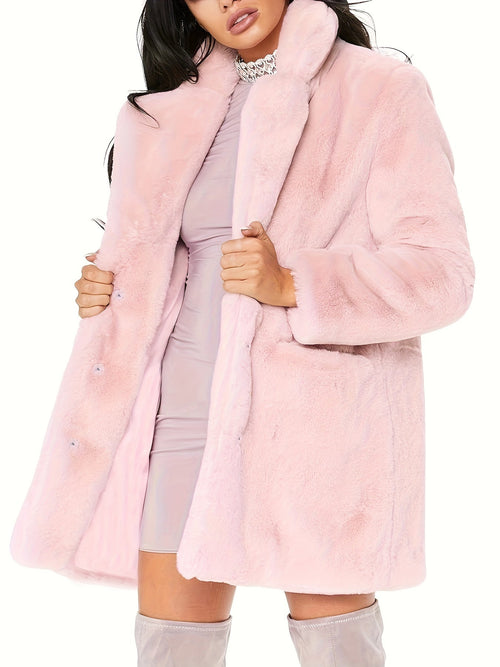 Manteau ample en peluche chaud d'hiver, vêtement d'extérieur teddy à manches longues décontracté, vêtements pour femmes SUN N.