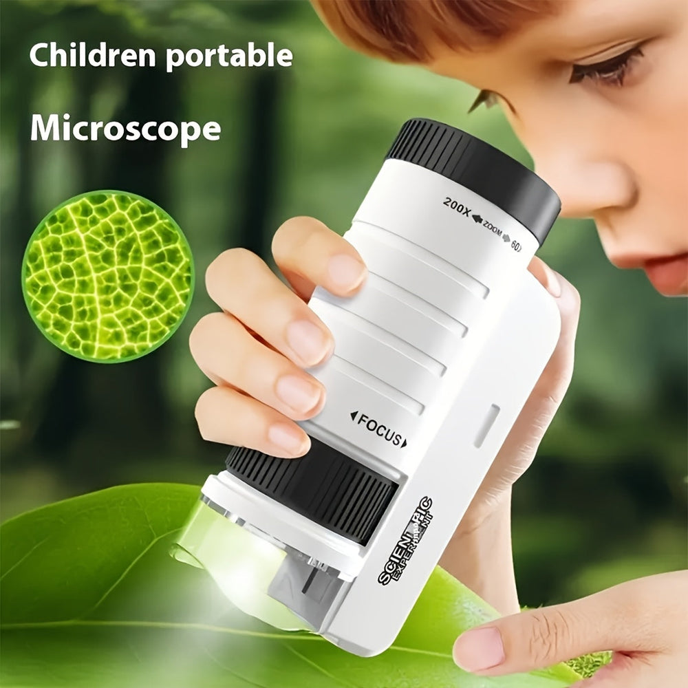 Microscope portable pour enfants - Zoom 60X-200X avec lumière LED SUN N.