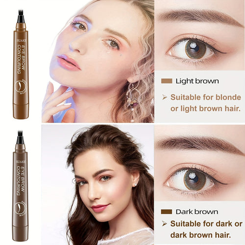 Crayon à sourcils à quatre pointes, étanche et résistant à la transpiration avec tenue longue durée SUN N.