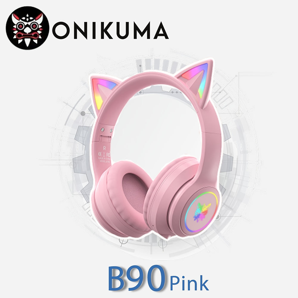 Casque gaming ONIKUMA avec oreilles de chat - Bluetooth, réduction de bruit, son haute qualité