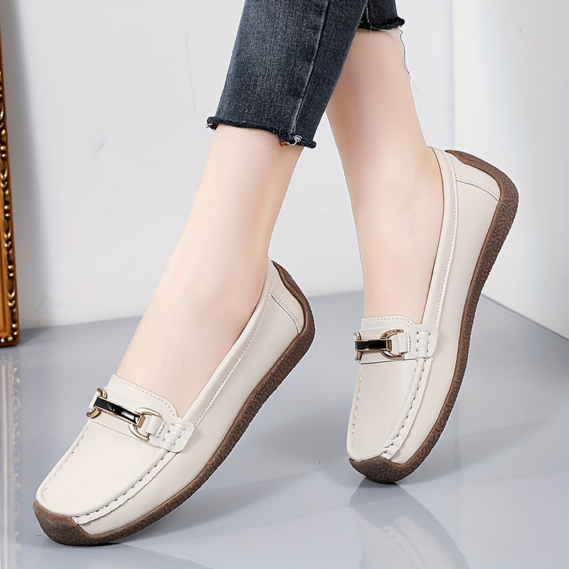 Mocassins noirs femme à enfiler - Semelle TPR antidérapante, ballerines confort quotidien