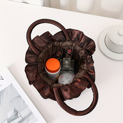 Sac à main à cordon avec décor floral, petit sac de soirée tendance, sac simple pour téléphone, mignon sac seau SUN N.