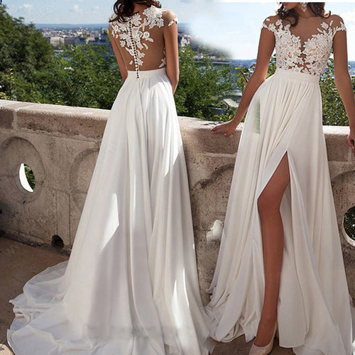 Robe de Soirée Dentelle Sexy avec Fente – Style Mariage Élégant 2026 SUN N.
