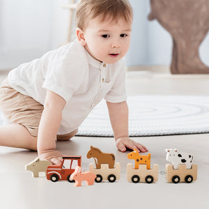 Ensemble de voiturettes en bois à assembler - Jouet éducatif pour enfants SUN N.