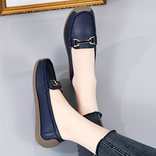 Mocassins noirs femme à enfiler - Semelle TPR antidérapante, ballerines confort quotidien
