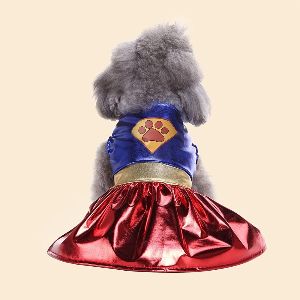 Costume de super-héros pour chien avec cape - Bleu et rouge pour petites races SUN N.