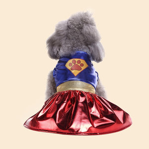 Costume de super-héros pour chien avec cape - Bleu et rouge pour petites races SUN N.