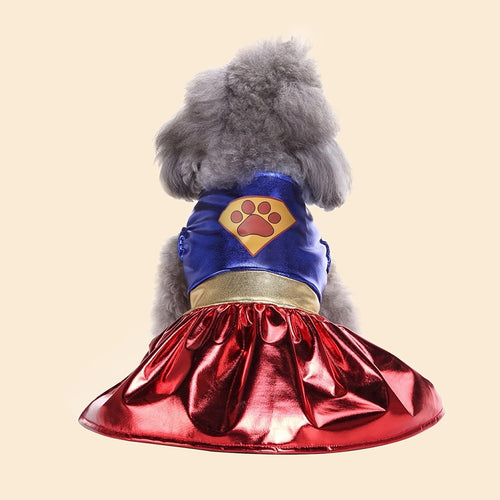 Costume de super-héros pour chien avec cape - Bleu et rouge pour petites races SUN N.