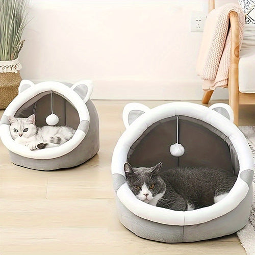 Maison de lit pour chat avec tente et jouets suspendus - Style classique SUN N.