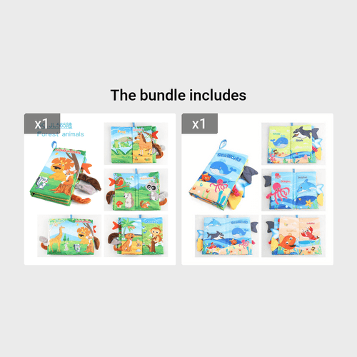Livres en tissu pour bébés - Jouets sensoriels toucher et sentir SUN N.