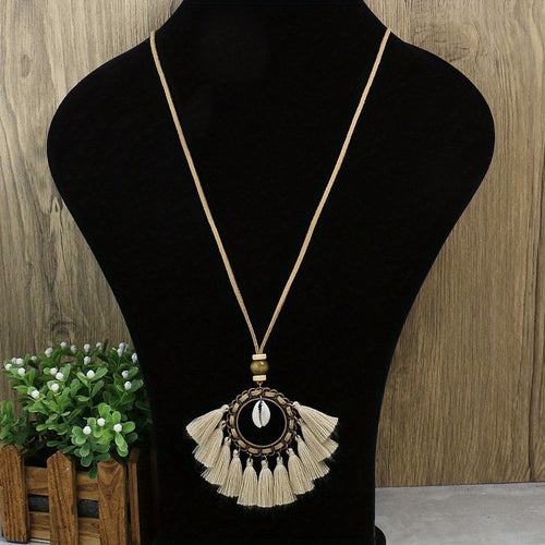 Ensemble de 3 colliers pendentifs de mode féminine de style ethnique avec pendentif à pompon floral, en alliage de zinc émaillé bronze avec incrustation de strass en verre, collier vintage SUN N.