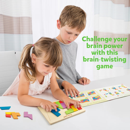 Puzzle Tangram Coogam en bois - 60 défis STEM pour tous les âges SUN N.