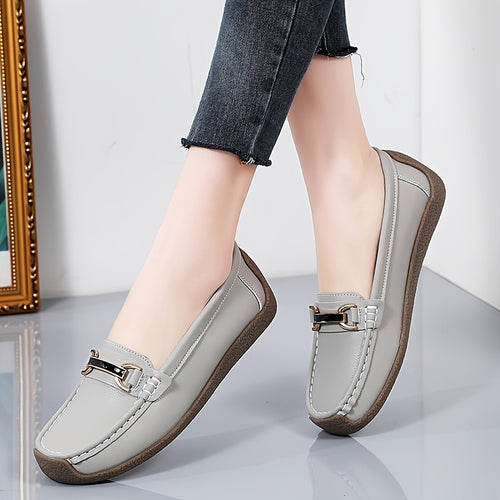 Mocassins noirs femme à enfiler - Semelle TPR antidérapante, ballerines confort quotidien