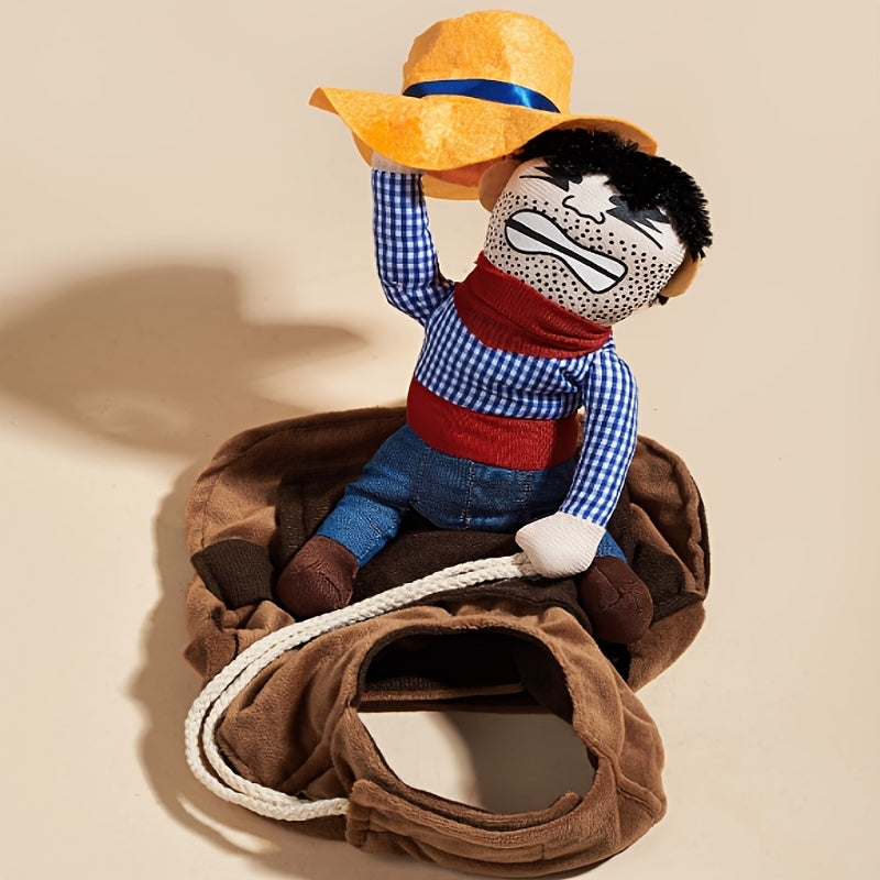 Déguisement drôle de cowboy cavalier pour chiens et chats - Costume Halloween pour animaux