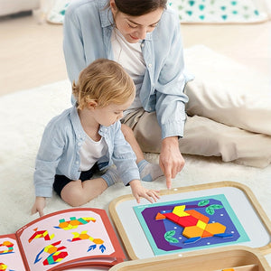 Jouet magnétique géométrique 288 pièces - Puzzle éducatif en bois SUN N.