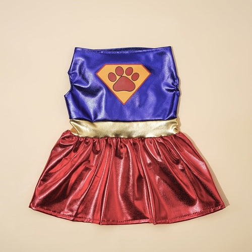 Costume de super-héros pour chien avec cape - Bleu et rouge pour petites races SUN N.