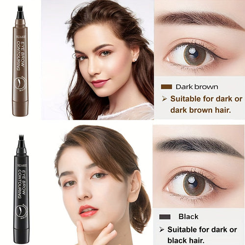 Crayon à sourcils à quatre pointes, étanche et résistant à la transpiration avec tenue longue durée SUN N.