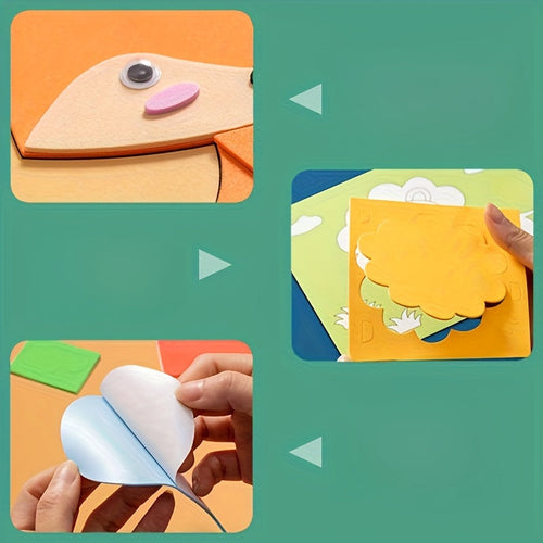 Lot de 10 autocollants 3D pour enfants - Formes d'animaux en EVA SUN N.