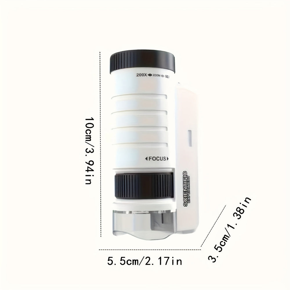 Microscope portable pour enfants - Zoom 60X-200X avec lumière LED SUN N.