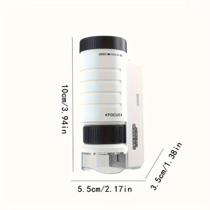 Microscope portable pour enfants - Zoom 60X-200X avec lumière LED SUN N.