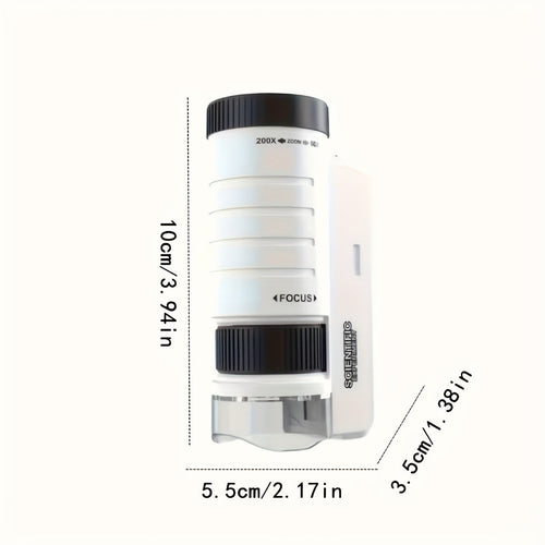 Microscope portable pour enfants - Zoom 60X-200X avec lumière LED SUN N.