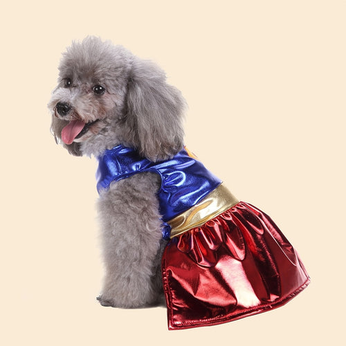 Costume de super-héros pour chien avec cape - Bleu et rouge pour petites races SUN N.