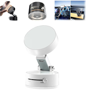 Support de téléphone magnétique pliable avec ventouse, fixation de voiture à aspiration électrique à 360°, support pivotant double face pour voiture, miroir, salle de sport, cuisine, support de téléphone portable mains libres (rose) SUN N.