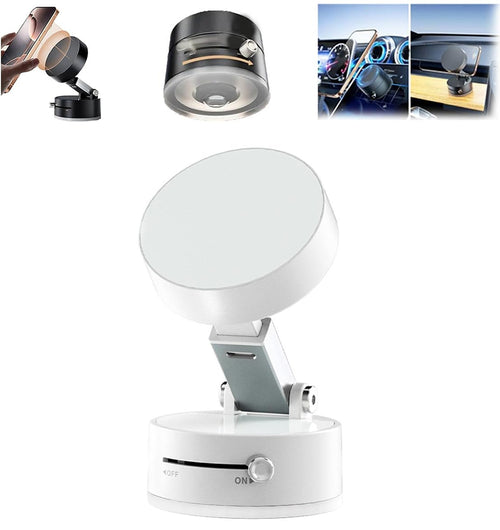 Support de téléphone magnétique pliable avec ventouse, fixation de voiture à aspiration électrique à 360°, support pivotant double face pour voiture, miroir, salle de sport, cuisine, support de téléphone portable mains libres (rose) SUN N.