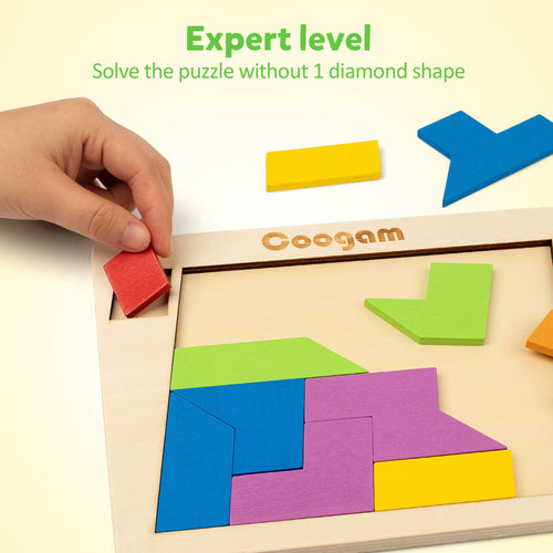 Puzzle Tangram Coogam en bois - 60 défis STEM pour tous les âges SUN N.