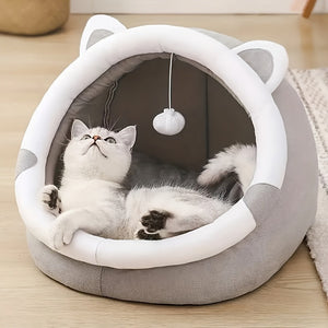 Maison de lit pour chat avec tente et jouets suspendus - Style classique SUN N.