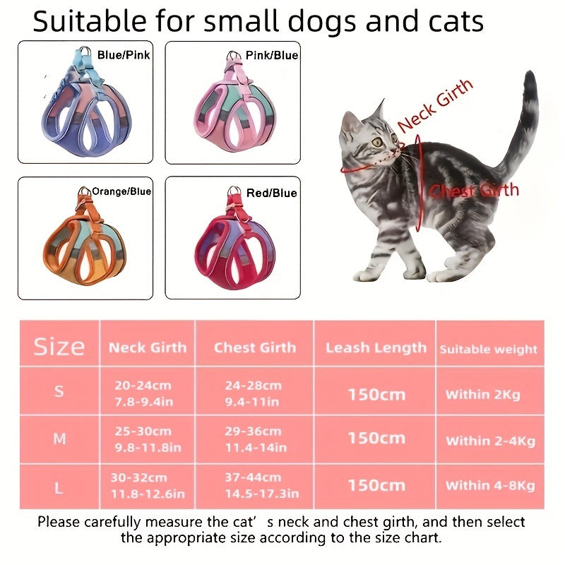 Harnais pour chat anti-évasion avec laisse réglable - Sécurité et confort pour promenades