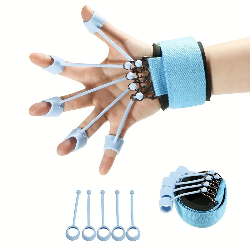 Exerceur de doigts en silicone bleu - Renforceur de main et entraîneur de flexibilité