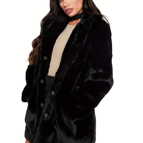 Manteau ample en peluche chaud d'hiver, vêtement d'extérieur teddy à manches longues décontracté, vêtements pour femmes SUN N.