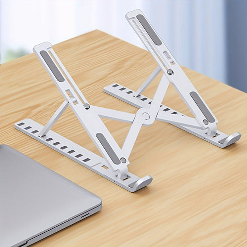 Support d'ordinateur portable à fourche unique pliable surélevable avec base de refroidissement, support de bureau pour tablette portable compatible avec tous les ordinateurs portables, matériau ABS, dix niveaux réglables SUN N.