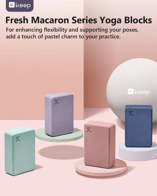 Bloc de Yoga KEEP, mousse EVA à haute densité, lot de 2 blocs de yoga avec surface texturée antidérapante, soutenant, léger - Idéal pour le yoga SUN N.