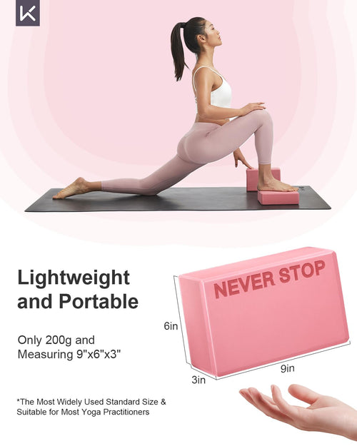 Bloc de Yoga KEEP, mousse EVA à haute densité, lot de 2 blocs de yoga avec surface texturée antidérapante, soutenant, léger - Idéal pour le yoga SUN N.