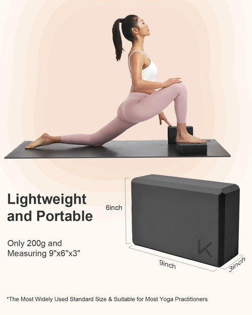 Bloc de Yoga KEEP, mousse EVA à haute densité, lot de 2 blocs de yoga avec surface texturée antidérapante, soutenant, léger - Idéal pour le yoga SUN N.