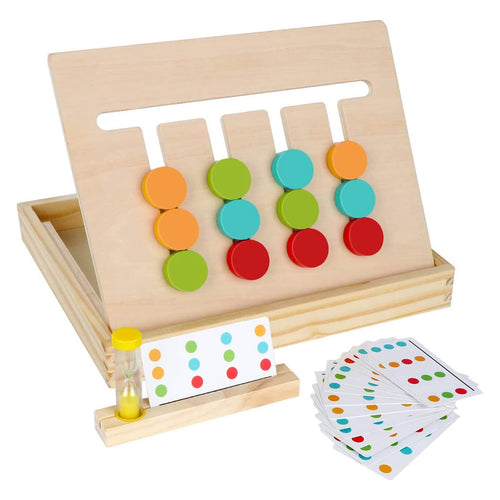 Jouets d'apprentissage Montessori Puzzle à glissière Jeu de logique d'association de couleurs et de formes Jouets éducatifs en bois pour enfants garçons et filles âgés de 3, 4, 5, 6, 7 ans Jouet d'avion pour voyager Cadeaux d'anniversaire SUN N.