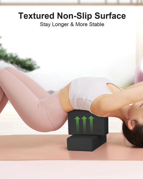Bloc de Yoga KEEP, mousse EVA à haute densité, lot de 2 blocs de yoga avec surface texturée antidérapante, soutenant, léger - Idéal pour le yoga SUN N.