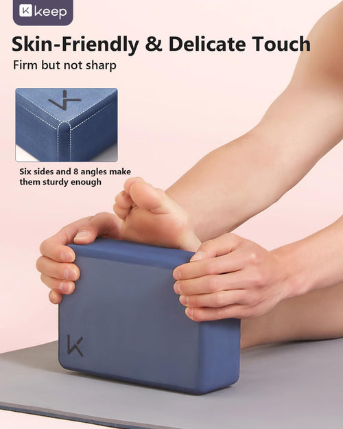 Bloc de Yoga KEEP, mousse EVA à haute densité, lot de 2 blocs de yoga avec surface texturée antidérapante, soutenant, léger - Idéal pour le yoga SUN N.