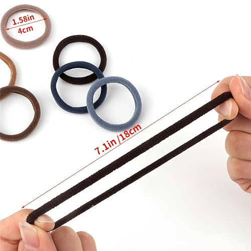 Elastic Hair Ties Set 50pcs Ponytail Holders Solid Color Hair Accessories