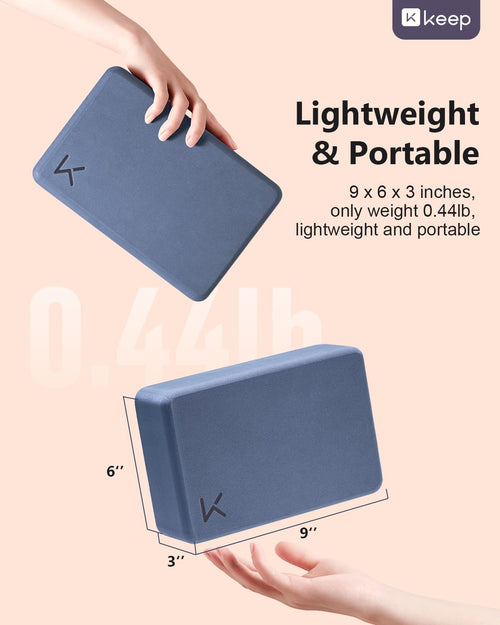 Bloc de Yoga KEEP, mousse EVA à haute densité, lot de 2 blocs de yoga avec surface texturée antidérapante, soutenant, léger - Idéal pour le yoga SUN N.