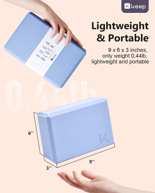 Bloc de Yoga KEEP, mousse EVA à haute densité, lot de 2 blocs de yoga avec surface texturée antidérapante, soutenant, léger - Idéal pour le yoga SUN N.
