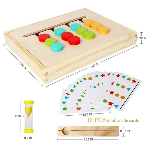 Jouets d'apprentissage Montessori Puzzle à glissière Jeu de logique d'association de couleurs et de formes Jouets éducatifs en bois pour enfants garçons et filles âgés de 3, 4, 5, 6, 7 ans Jouet d'avion pour voyager Cadeaux d'anniversaire SUN N.