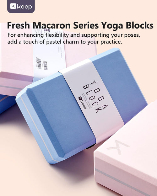 Bloc de Yoga KEEP, mousse EVA à haute densité, lot de 2 blocs de yoga avec surface texturée antidérapante, soutenant, léger - Idéal pour le yoga SUN N.