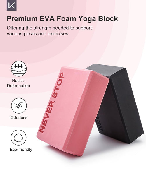 Bloc de Yoga KEEP, mousse EVA à haute densité, lot de 2 blocs de yoga avec surface texturée antidérapante, soutenant, léger - Idéal pour le yoga SUN N.