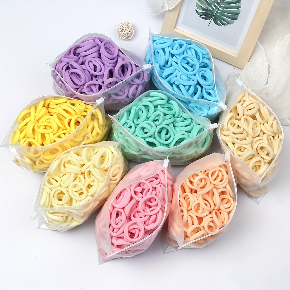 Elastic Hair Ties Set 50pcs Ponytail Holders Solid Color Hair Accessories