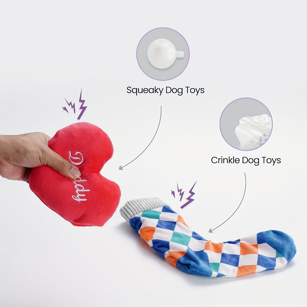 Lot de 5 jouets en peluche Nocciola - Jouets interactifs avec couineur SUN N.