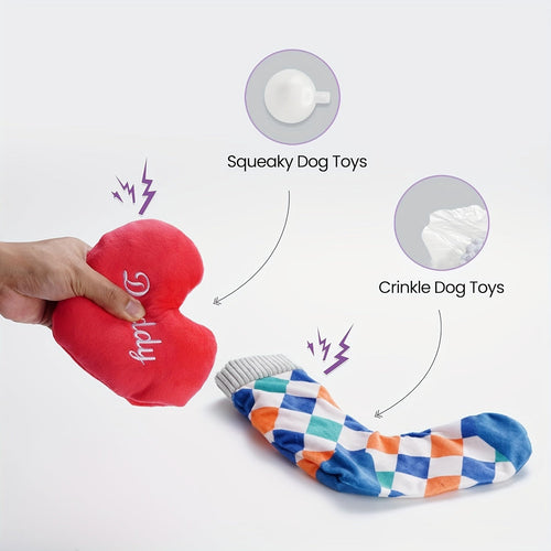 Lot de 5 jouets en peluche Nocciola - Jouets interactifs avec couineur SUN N.