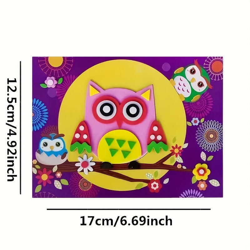 Lot de 10 autocollants 3D pour enfants - Formes d'animaux en EVA SUN N.